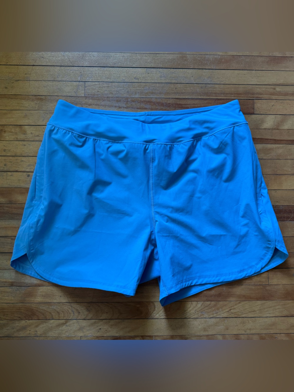 NWT Sz Large (14-16) Lands End Lined Light Blue Swim Shorts